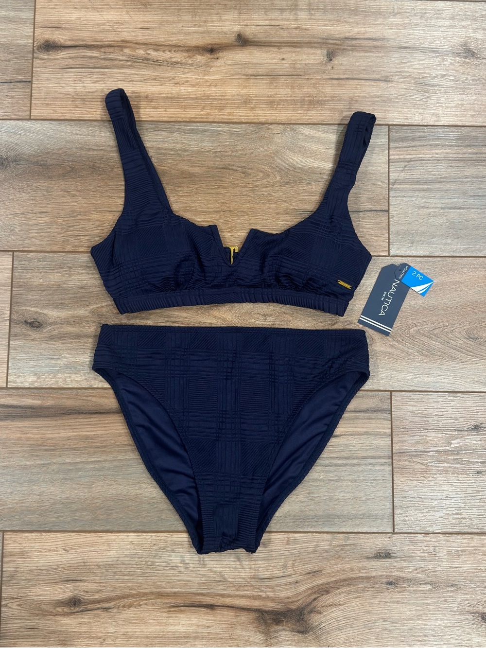 NWT NAUTICA Chic Navy Blue Cheeky Bikini Set | Size Medium